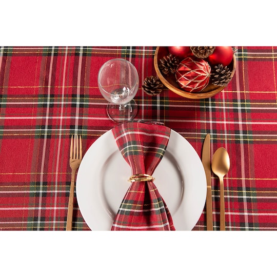 DII® Holiday Metallic Plaid Napkins, 6ct.